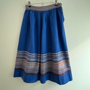 Vintage hand-woven embroidered traditional Guatemalan peasant skirt, 28.5" waist